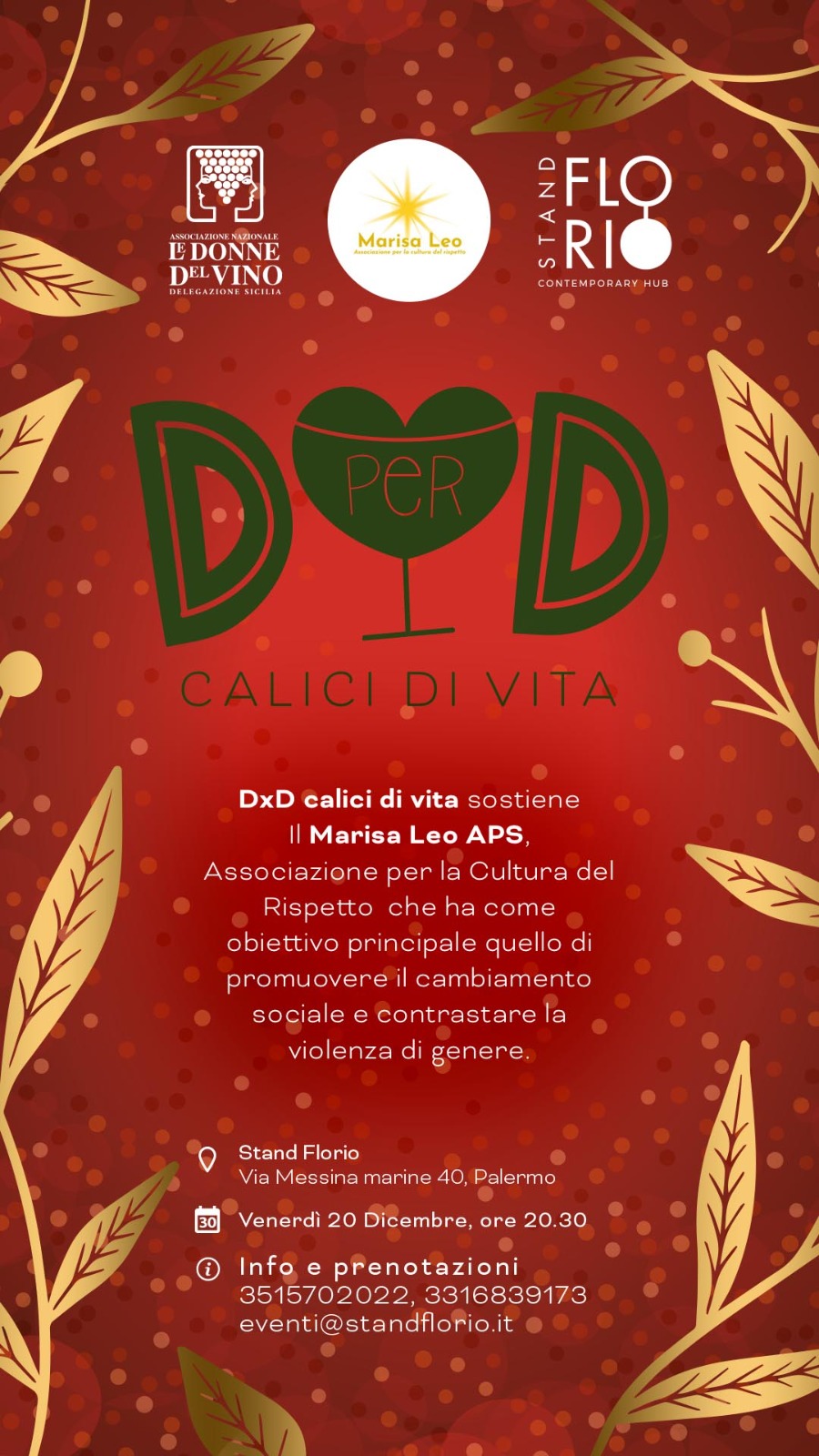 CENA DxD CALICI DI VITA